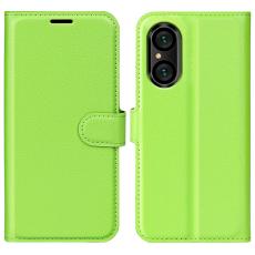  Sony Xperia 5 V Fodral Litchi Textur Gr&ouml;n - Teknikhallen.se