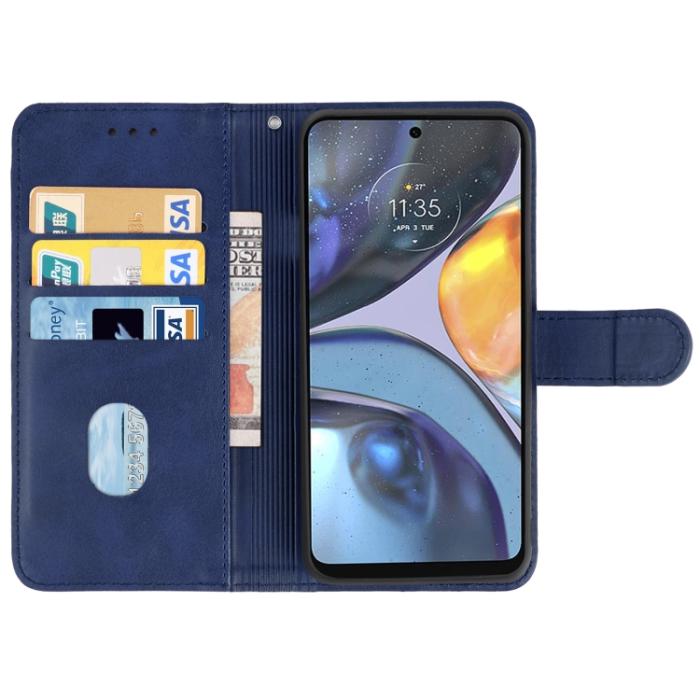 Bild 3,  Motorola Moto G22 Fodral Läder Blå - Teknikhallen.se