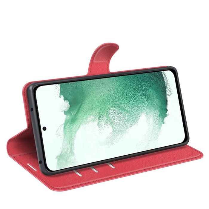 Bild 4,  Samsung Galaxy S23 Plus Fodral Litchi Läder Röd - Teknikhallen.se