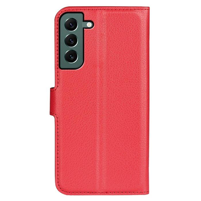 Bild 6,  Samsung Galaxy S23 Plus Fodral Litchi Läder Röd - Teknikhallen.se
