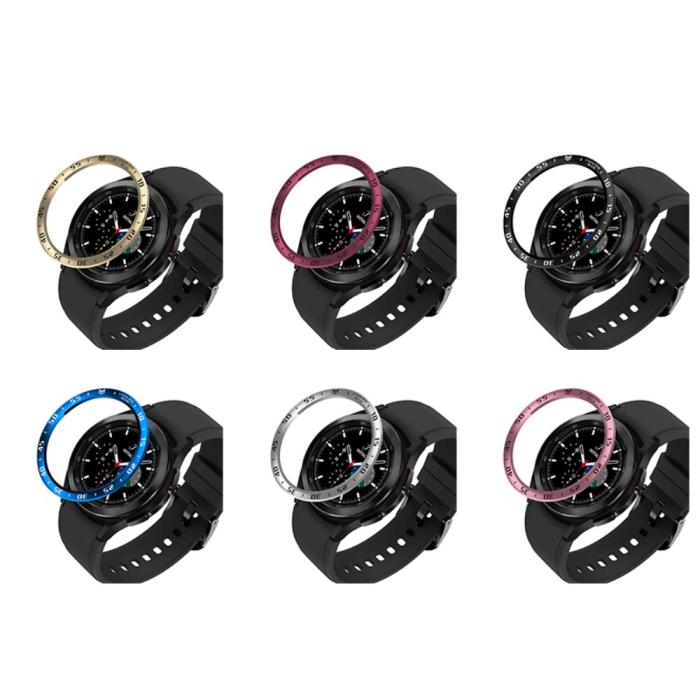 Bild 4,  Bezel Skyddande Ring Galaxy Watch4 Classic 42 mm Silver/Svart - Teknikhallen.se