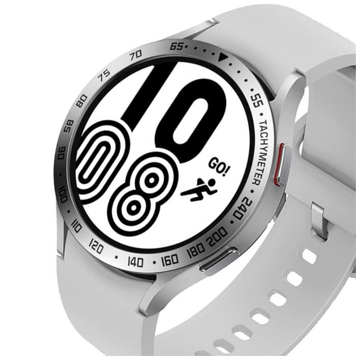 Bild 2,  Bezel Skyddande Ring Galaxy Watch4 Classic 44 mm Silver/Svart - Teknikhallen.se