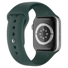 ColorPop Apple Watch 42/44/45/46/49 mm Silikon Armband (S/M) Mörk Grön - Teknikhallen.se