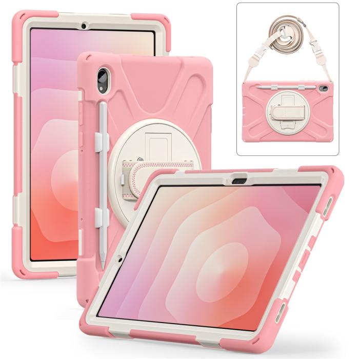 Bild 4,  Samsung Galaxy Tab S11 Skal Shockproof Hybrid Kickstand Rosa - Teknikhallen.se