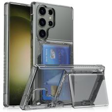  Samsung Galaxy S26 Ultra Skal Kickstand Med Kortfack Tonad Svart - Teknikhallen.se