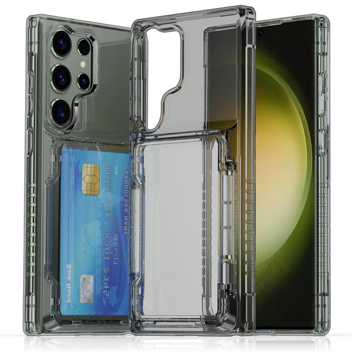 Bild 2,  Samsung Galaxy S26 Ultra Skal Kickstand Med Kortfack Tonad Svart - Teknikhallen.se