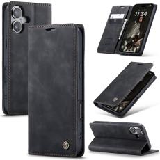 CASEME CASEME iPhone 16 Fodral Flip L&auml;der Svart - Teknikhallen.se