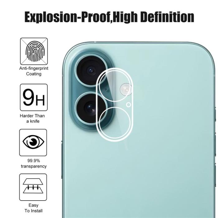 Bild 4,  iPhone 17 Linsskydd Härdat Glas Transparent - Teknikhallen.se