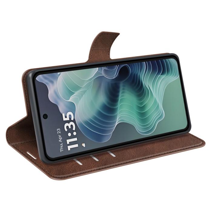 Bild 3,  Motorola Moto G35 5G Fodral Läder Brun - Teknikhallen.se