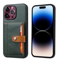  iPhone 15 Pro Skal L&auml;der Med Pl&aring;nboksfunktion Gr&ouml;n - Teknikhallen.se