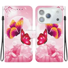  iPhone 17 Pro Fodral Med Tryck Rosa Fj&auml;rilar - Teknikhallen.se