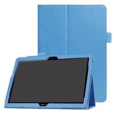  Huawei MediaPad T3 10 - Litchi l&auml;derfodral - Ljus Bl&aring; - Teknikhallen.se