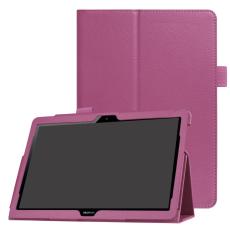  Huawei MediaPad T3 10 - Litchi l&auml;derfodral - Lila - Teknikhallen.se