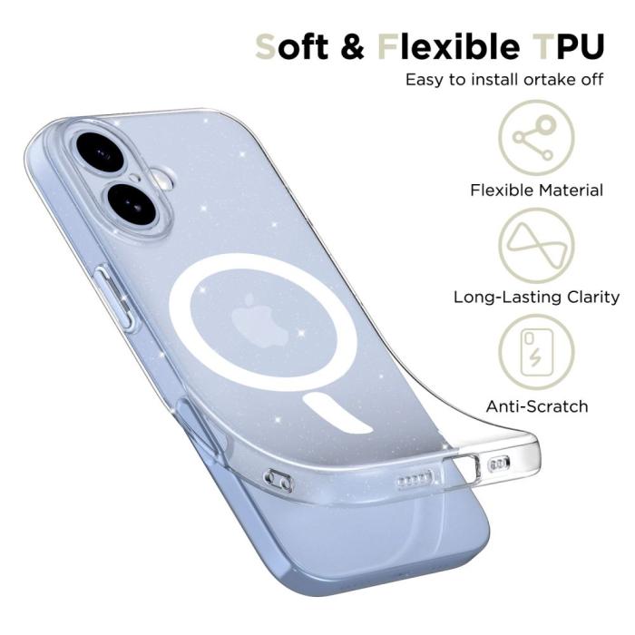 Bild 3, Tech-Protect Tech-Protect iPhone 17 Skal MagSafe FlexAir Glitter - Teknikhallen.se