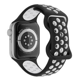 ColorPop Sportarmband Dual-Color Apple Watch 42/44/45/49 mm (S/M) Svart/Vit - Teknikhallen.se