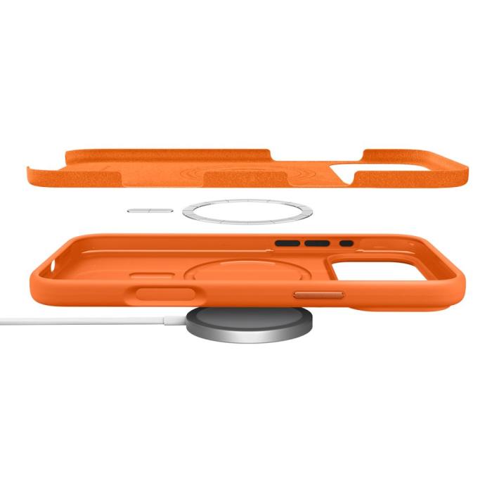 Bild 6, Spigen Spigen iPhone 17 Pro Max Skal MagSafe Silicone Fit Cosmic Orange - Teknikhallen.se