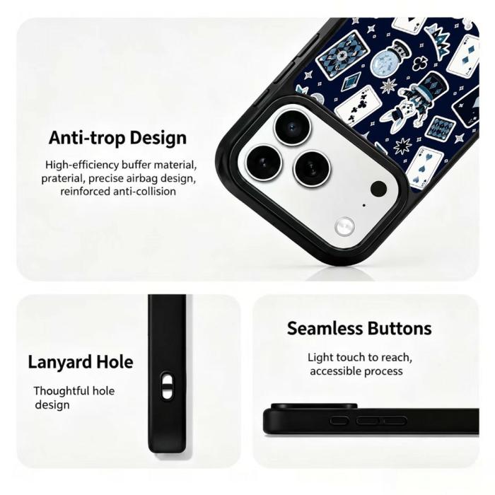 Bild 3,  iPhone 18 Pro / 17 Pro Skal MagSafe UV-Mönster Poker - Teknikhallen.se