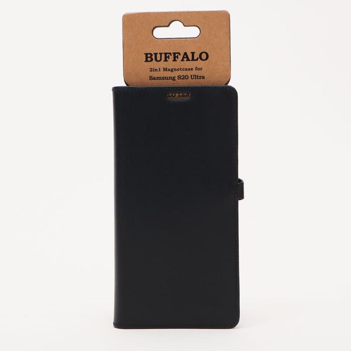 Bild 2, Buffalo Buffalo Samsung Galaxy S20 Ultra Fodral 2in1 Äkta Läder Svart - Teknikhallen.se