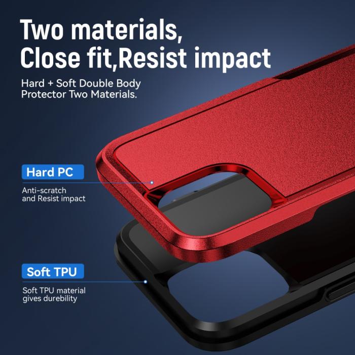 Bild 3,  iPhone 15 Skal Hybrid Tough Armor Röd - Teknikhallen.se