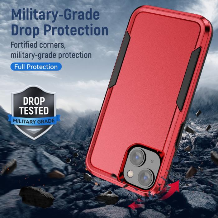 Bild 4,  iPhone 15 Skal Hybrid Tough Armor Röd - Teknikhallen.se