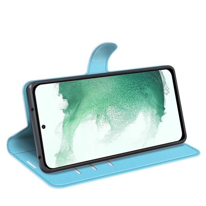 Bild 3,  Samsung Galaxy S23 Plus Fodral Litchi Läder Ljus Blå - Teknikhallen.se