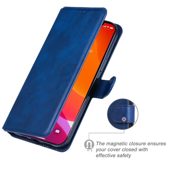 Bild 2,  iPhone 13 Pro Max Fodral Läder Blå - Teknikhallen.se