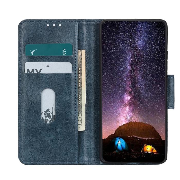 Bild 6,  Xiaomi Redmi 9C Fodral Crazy Horse Läder Blå - Teknikhallen.se