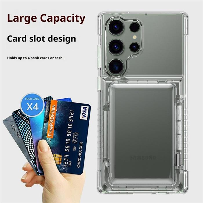 Bild 5,  Samsung Galaxy S26 Ultra Skal Kickstand Med Kortfack Tonad Svart - Teknikhallen.se