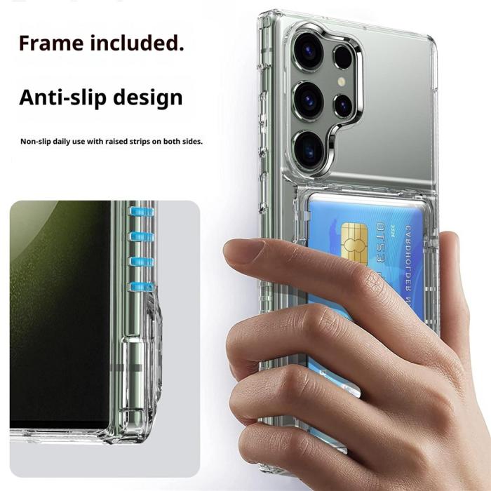 Bild 6,  Samsung Galaxy S26 Ultra Skal Kickstand Med Kortfack Tonad Svart - Teknikhallen.se