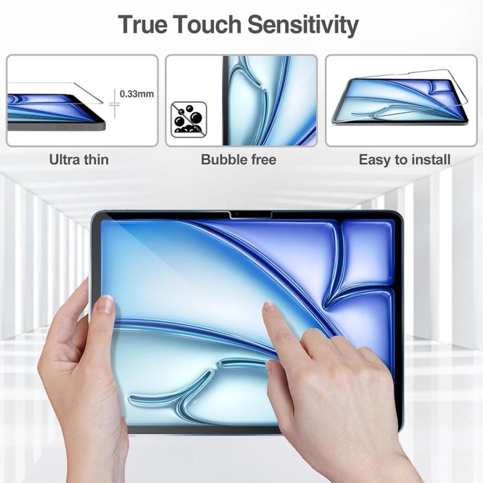 Bild 3,  iPad Air 13 2026-2024 2-PACK Skärmskydd Härdat Glas - Teknikhallen.se