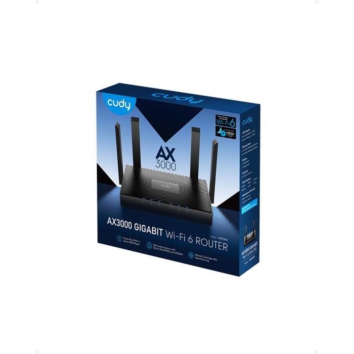 Bild 4, Cudy Cudy Wi-Fi Router WR3000 AX3000 Gigabit Wi-Fi 6 Mesh Svart - Teknikhallen.se