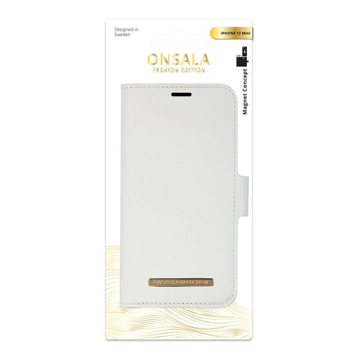 Bild 2, Onsala ONSALA iPhone 12 Mini 2in1 Magnet Fodral / Skal Saffiano White - Teknikhallen.se