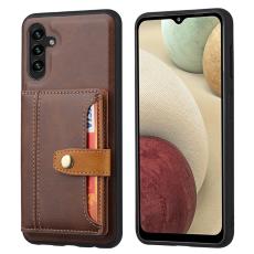  Samsung Galaxy A05s 4G L&auml;der Skal Med Kortfack Brun - Teknikhallen.se