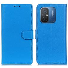  Xiaomi Redmi 12C 4G Fodral L&auml;der Litchi Textur Bl&aring; - Teknikhallen.se