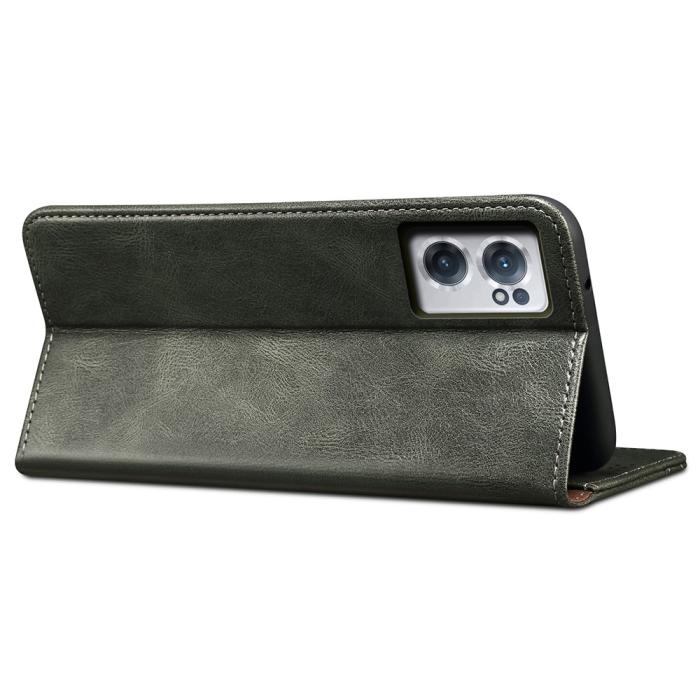 Bild 6,  OnePlus Nord CE 2 5G Fodral Flip Crazy Horse Grön - Teknikhallen.se