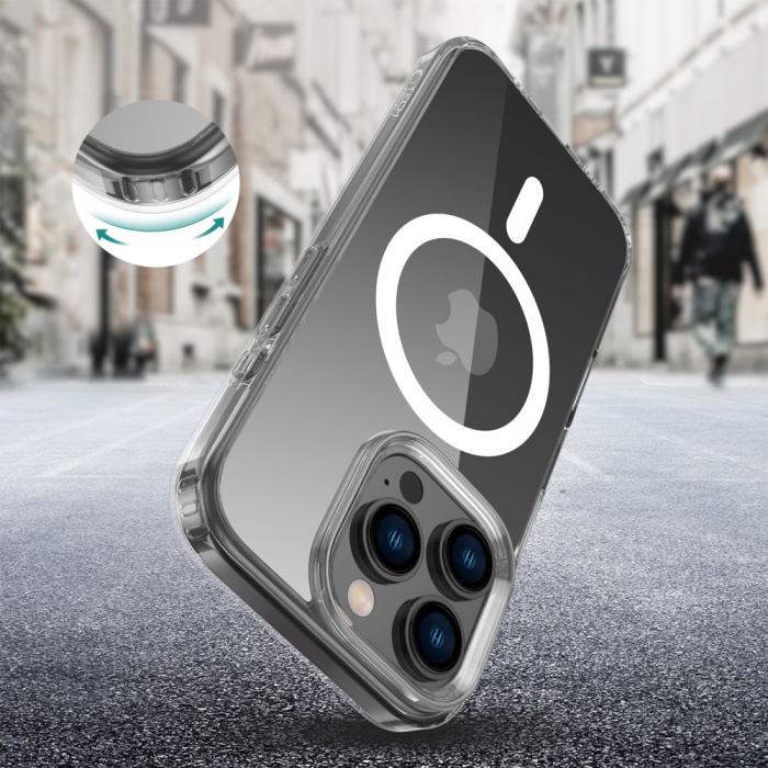 Bild 2, Tech-Protect Tech-Protect iPhone 16 Pro Skal MagSafe FlexAir Hybrid Transparent - Teknikhallen.se