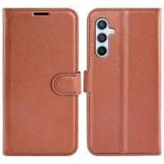  Samsung Galaxy A54 5G Fodral Litchi L&auml;der Brun - Teknikhallen.se