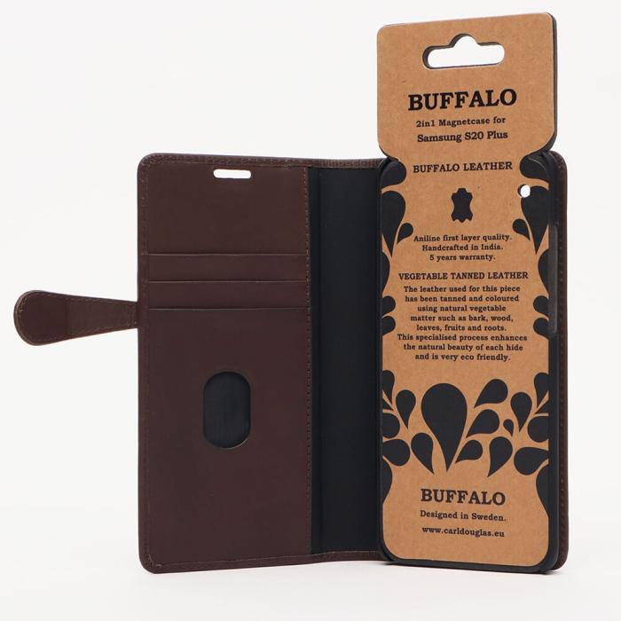 Bild 5, Buffalo Buffalo Samsung Galaxy S20 Plus Fodral 2in1 Äkta Läder Brun - Teknikhallen.se