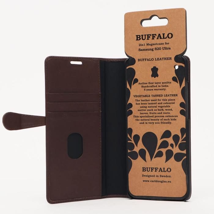 Bild 5, Buffalo Buffalo Samsung Galaxy S20 Ultra Fodral 2in1 Äkta Läder Brun - Teknikhallen.se