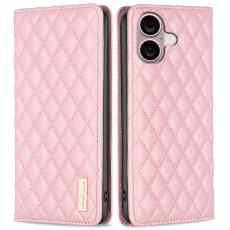  iPhone 16 Plus Fodral Diamond Flip L&auml;der Rosa - Teknikhallen.se
