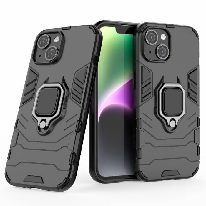 Bild 2,  iPhone 15 Skal Hybrid Armor Ring Svart - Teknikhallen.se