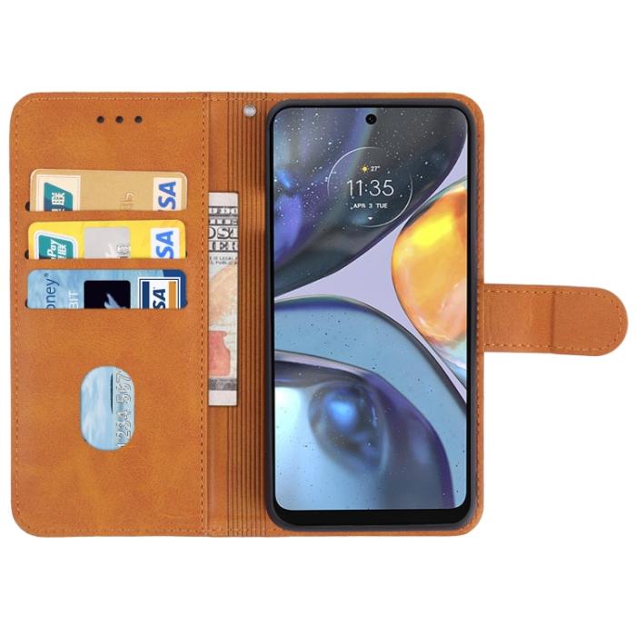 Bild 3,  Motorola Moto G22 Fodral Läder Brun - Teknikhallen.se