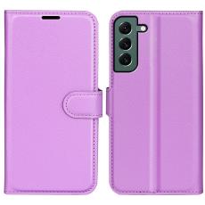  Samsung Galaxy S23 Plus Fodral Litchi L&auml;der Lila - Teknikhallen.se