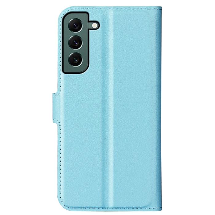Bild 6,  Samsung Galaxy S23 Plus Fodral Litchi Läder Ljus Blå - Teknikhallen.se