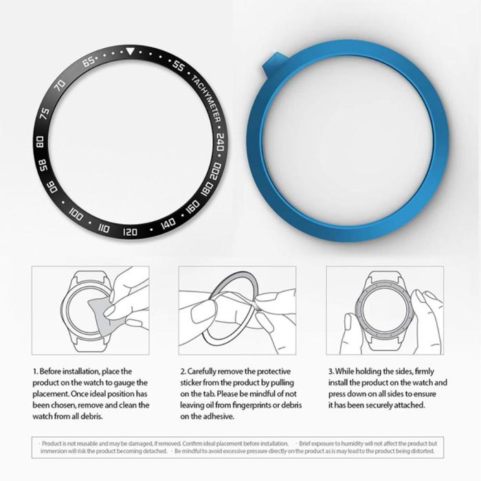 Bild 6,  Bezel Skyddande Ring Galaxy Watch4 Classic 44 mm Svart/Vit - Teknikhallen.se