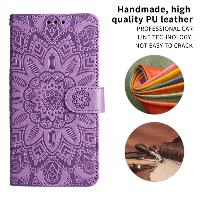 Bild 4,  Motorola Edge 70 Fodral Mandala Läder Lila - Teknikhallen.se