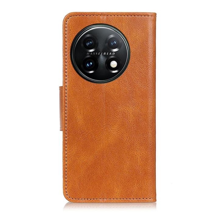 Bild 3,  OnePlus 11 5G Fodral Crazy Horse Läder Brun - Teknikhallen.se