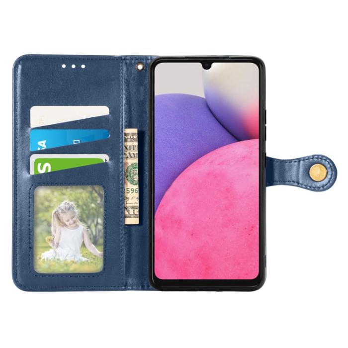 Bild 3,  Samsung Galaxy A33 5G Fodral Solid Läder Blå - Teknikhallen.se