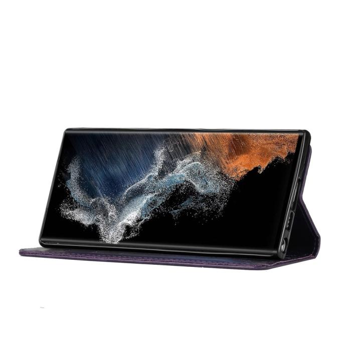 Bild 5,  Samsung Galaxy S23 Ultra Fodral Med Tryck Mörk Lila - Teknikhallen.se
