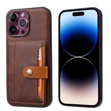  iPhone 15 Pro Skal L&auml;der Med Pl&aring;nboksfunktion Brun - Teknikhallen.se